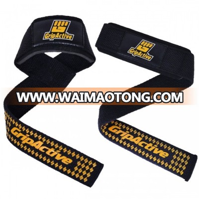 Cotton Neoprene soft weight lifting straps wrist wraps with grip custom logo